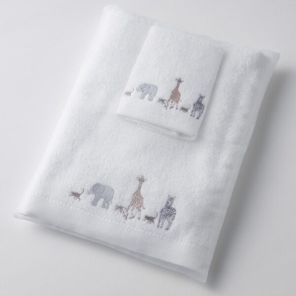 Jiggle & Giggle Zoo Life Bath Towel & Face Washer in Organza Bag