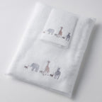 Jiggle & Giggle Zoo Life Bath Towel & Face Washer in Organza Bag