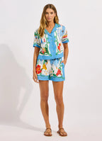 Seafolly Crop Shirt Viva Vacation Powder Blue