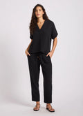 Seafolly - Double Gauze Tapered Pant - Black