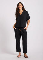 Seafolly - Double Gauze Tapered Pant - Black