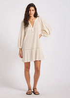 Seafolly - Beach Edit Stripe Ladder Sleeve Dress - Tan