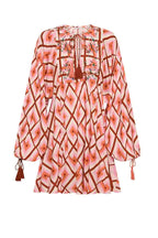 Bohemian Traders Geo Smock Mini Dress - Coral Hues