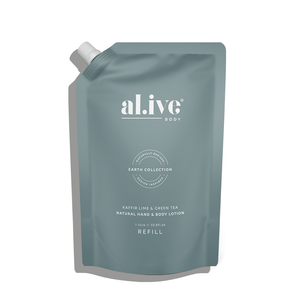 Al.ive Body 1 LTR LOTION REFILL - KAFFIR LIME & GREEN TEA