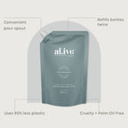 Al.ive Body 1 LTR LOTION REFILL - KAFFIR LIME & GREEN TEA
