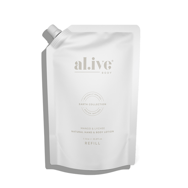 Al.ive Body 1 LTR LOTION REFILL - MANGO & LYCHEE