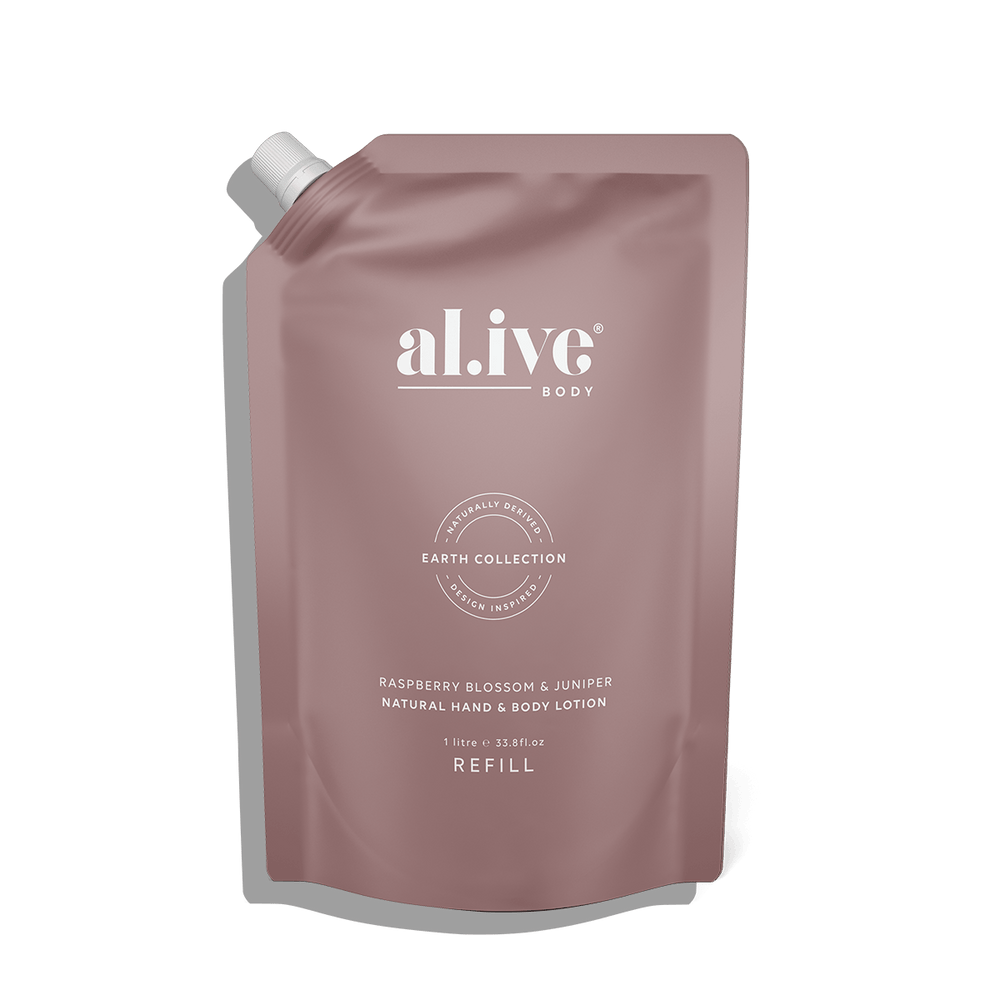 Al.ive Body 1 LTR LOTION REFILL - RASPBERRY BLOSSOM & JUNIPER
