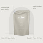 Al.ive Body 1 LTR LOTION REFILL - SEA COTTON & COCONUT