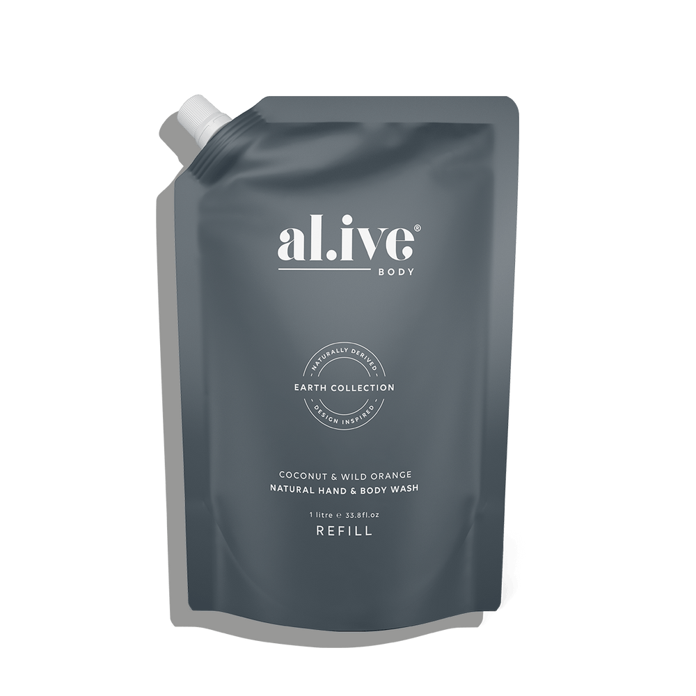 Al.ive Body 1 LTR WASH REFILL - COCONUT & WILD ORANGE