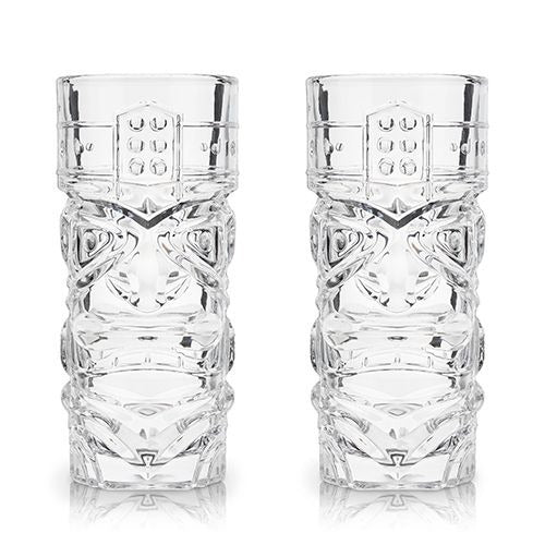 Viski Crystal Tiki Glasses Set of 2
