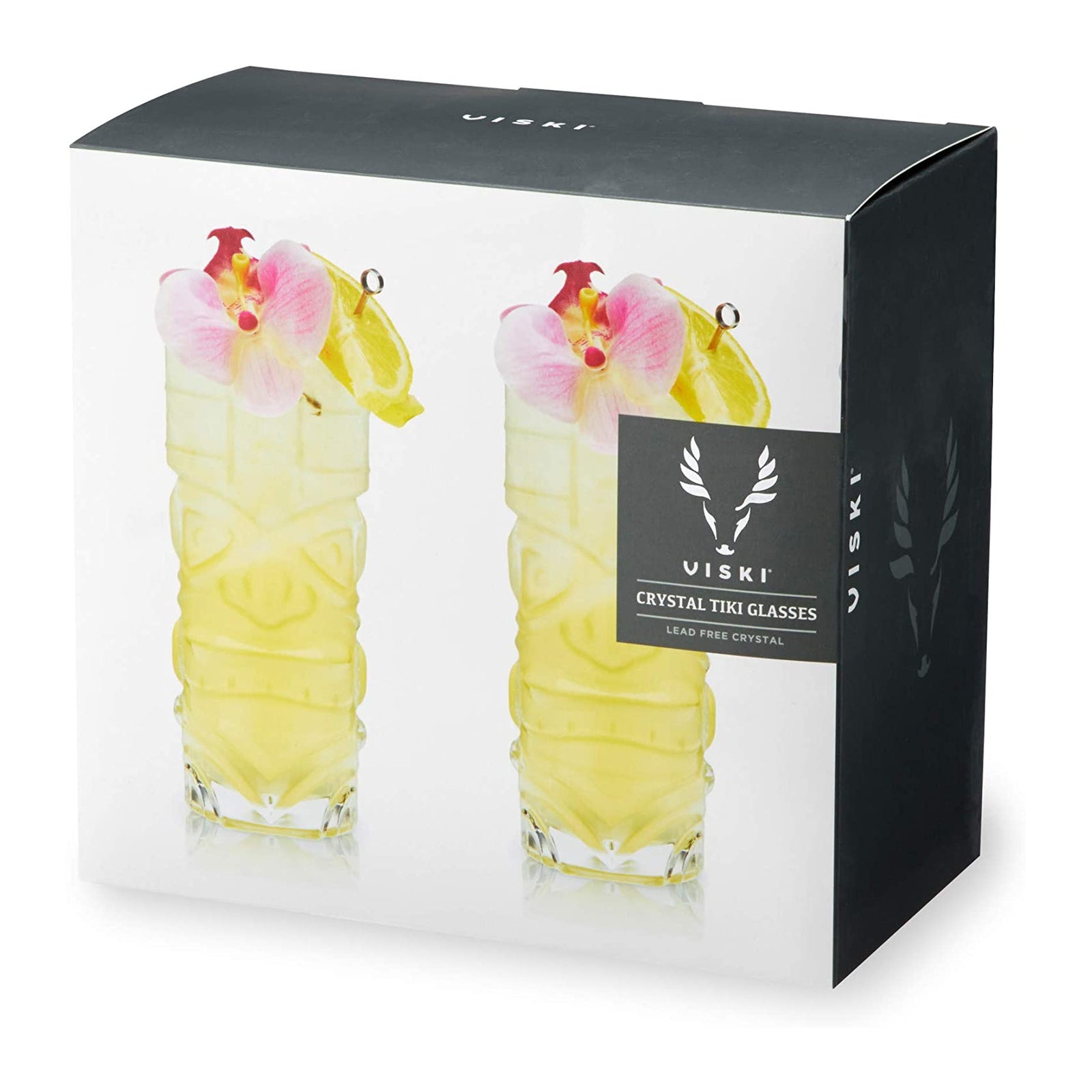 Viski Crystal Tiki Glasses Set of 2