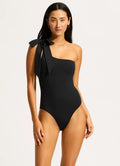 Seafolly Beau One Shoulder One Piece - Black