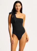 Seafolly Beau One Shoulder One Piece - Black
