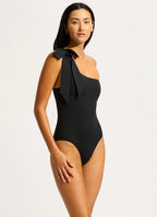Seafolly Beau One Shoulder One Piece - Black