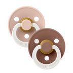 BIBS Colour Soother Double Pack - GLOW - Assorted (Round/Natural Rubber)
