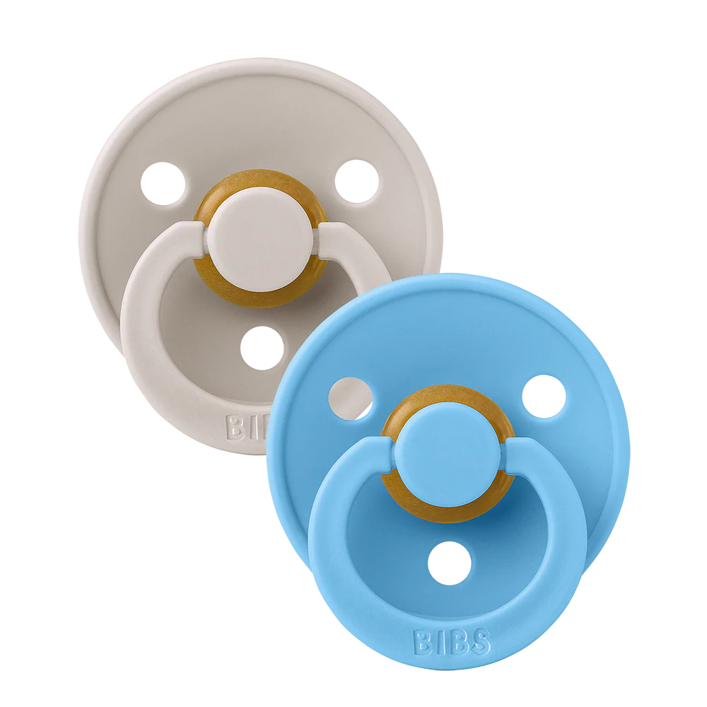 BIBS Colour Soother Double Pack - Assorted (Round/Natural Rubber)