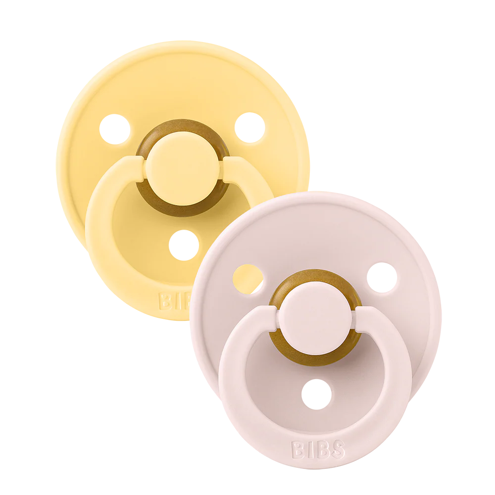BIBS Colour Soother Double Pack - Assorted (Round/Natural Rubber)