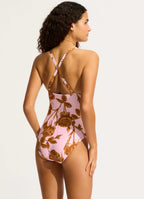 Seafolly Rococo Deep V Neck One Piece - Blossom