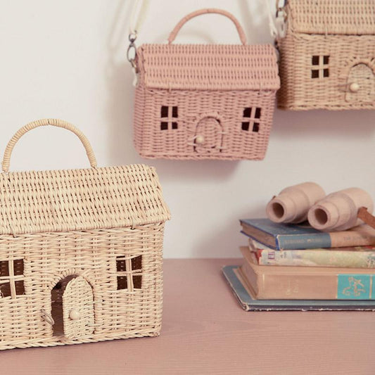 Olli Ella Rattan Casa Clutch Straw