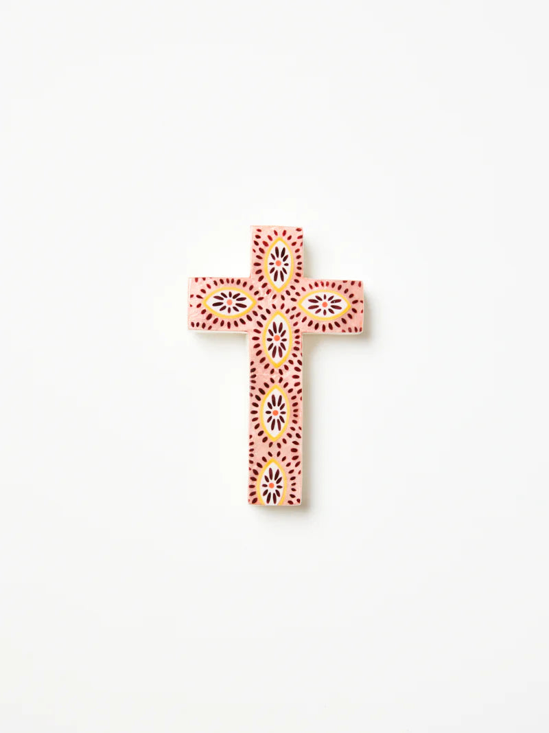 Jones & Co Samira Small Cross Pink Eyes
