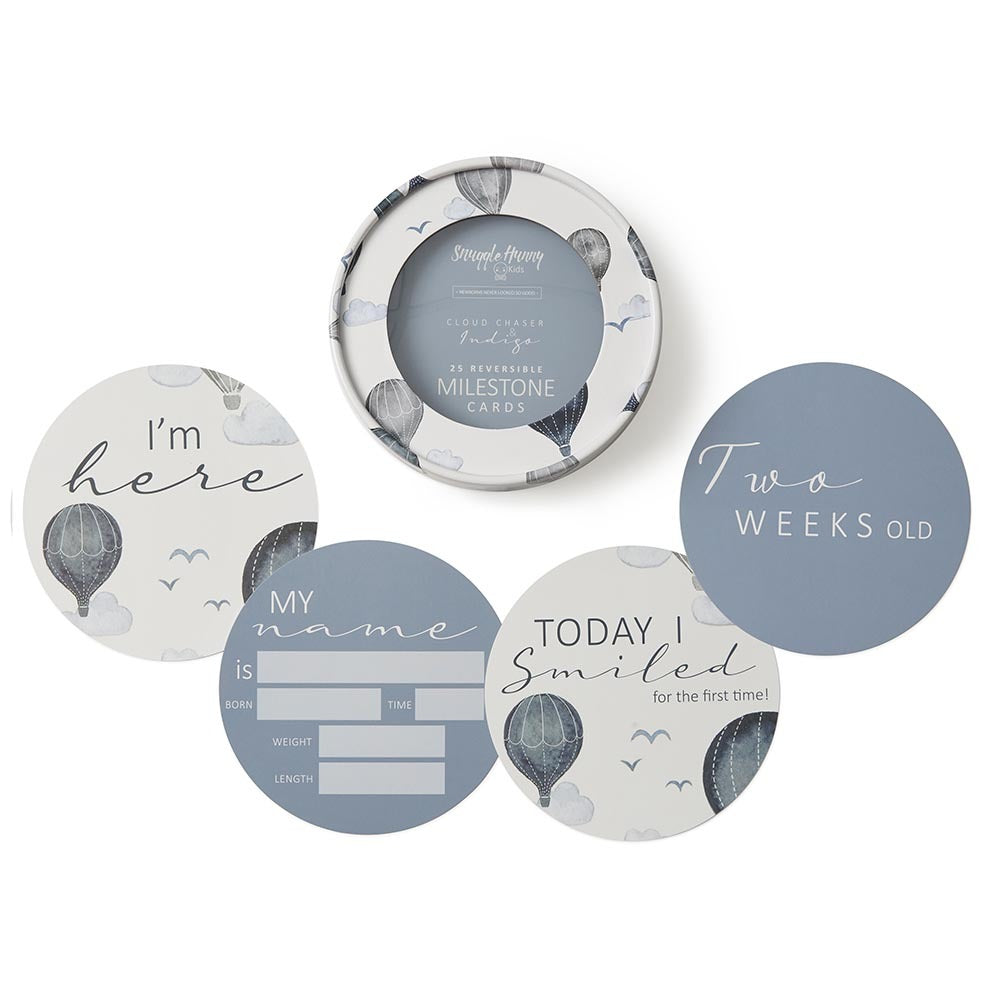 Snuggle Hunny Milestone Cards - Cloud Chaser & Indigo