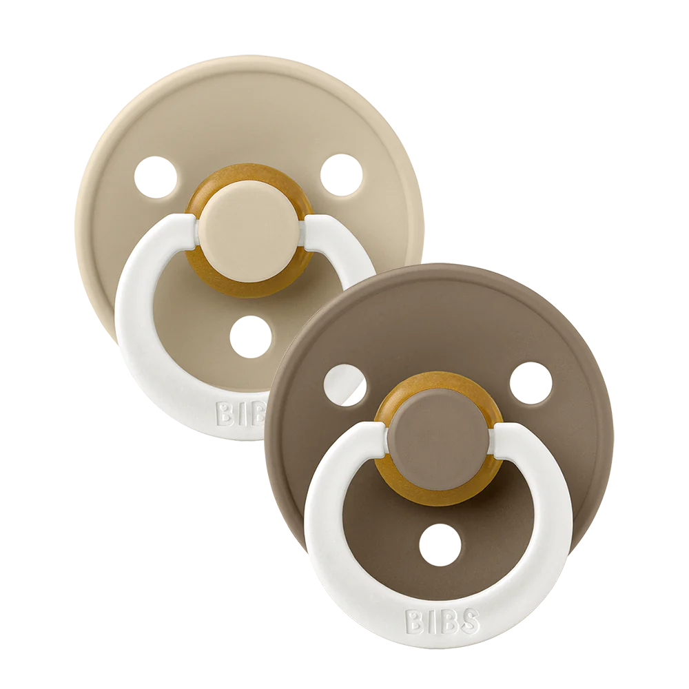 BIBS Colour Soother Double Pack - GLOW - Assorted (Round/Natural Rubber)