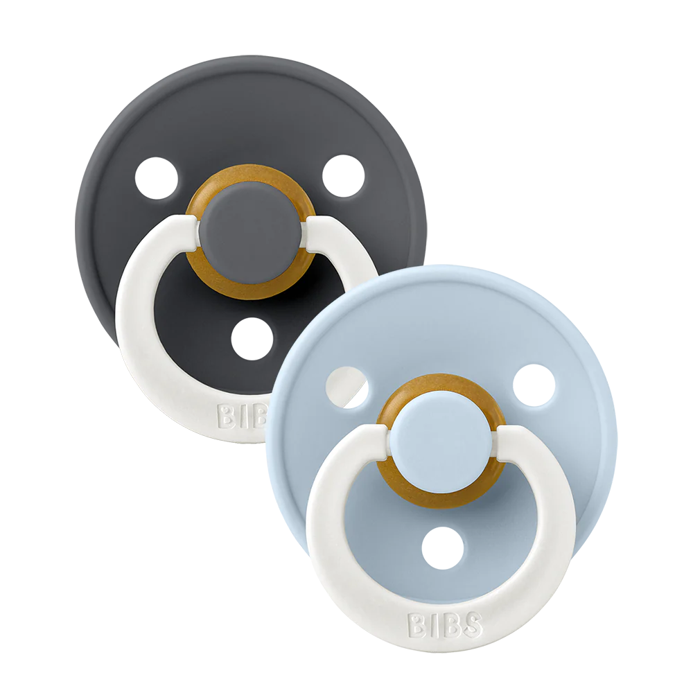 BIBS Colour Soother Double Pack - GLOW - Assorted (Round/Natural Rubber)