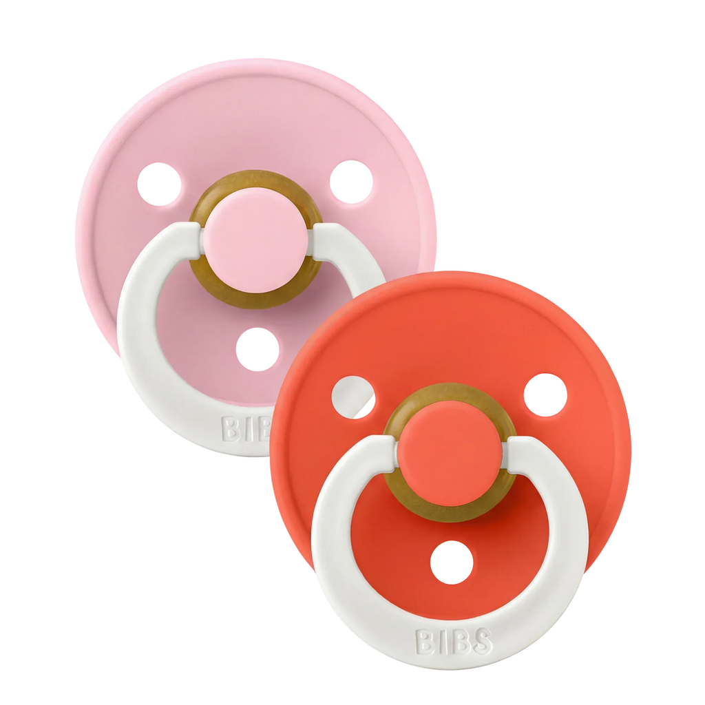 BIBS Colour Soother Double Pack - GLOW - Assorted (Round/Natural Rubber)