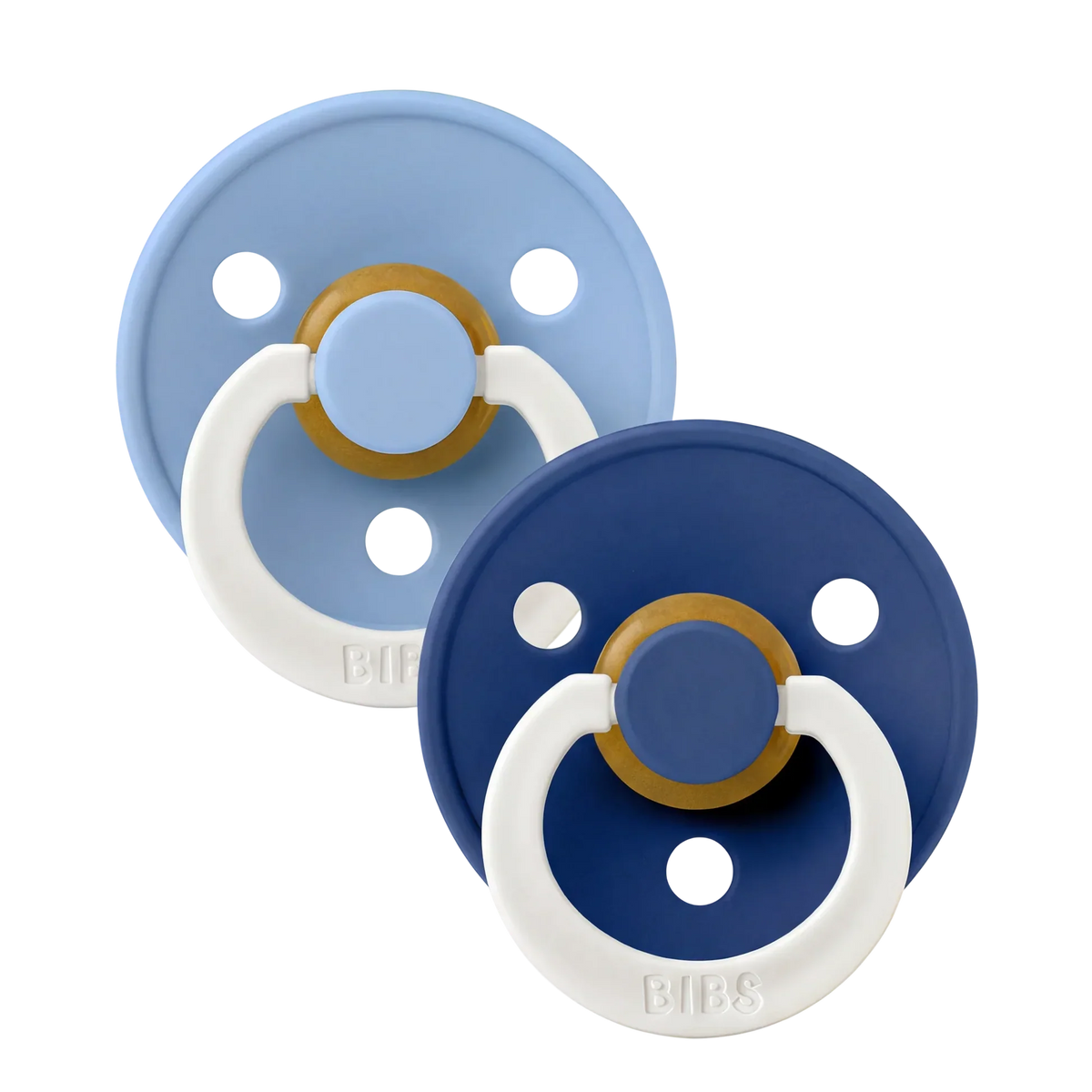 BIBS Colour Soother Double Pack - GLOW - Assorted (Round/Natural Rubber)