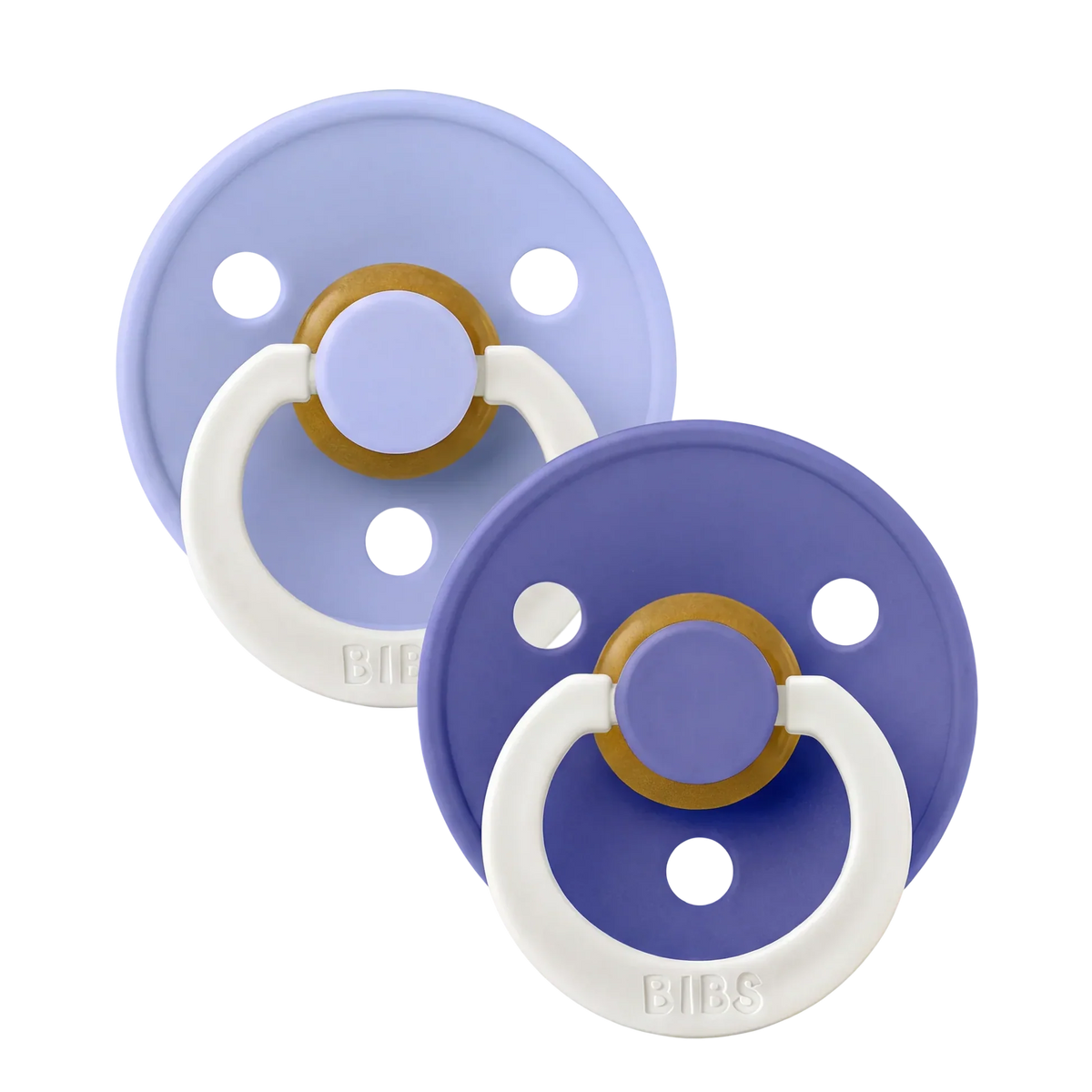 BIBS Colour Soother Double Pack - GLOW - Assorted (Round/Natural Rubber)