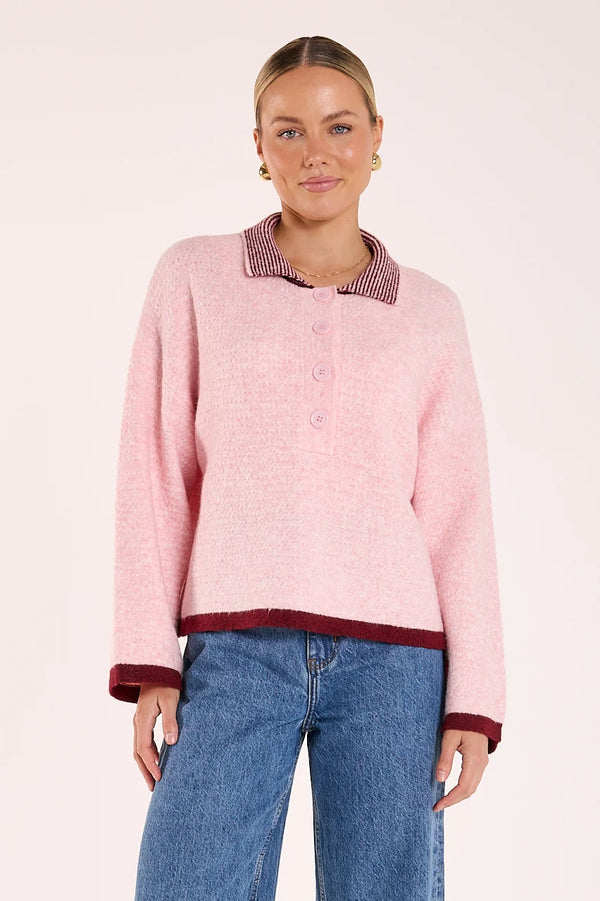 Feather & Noise Ember Knit Pink Burgundy