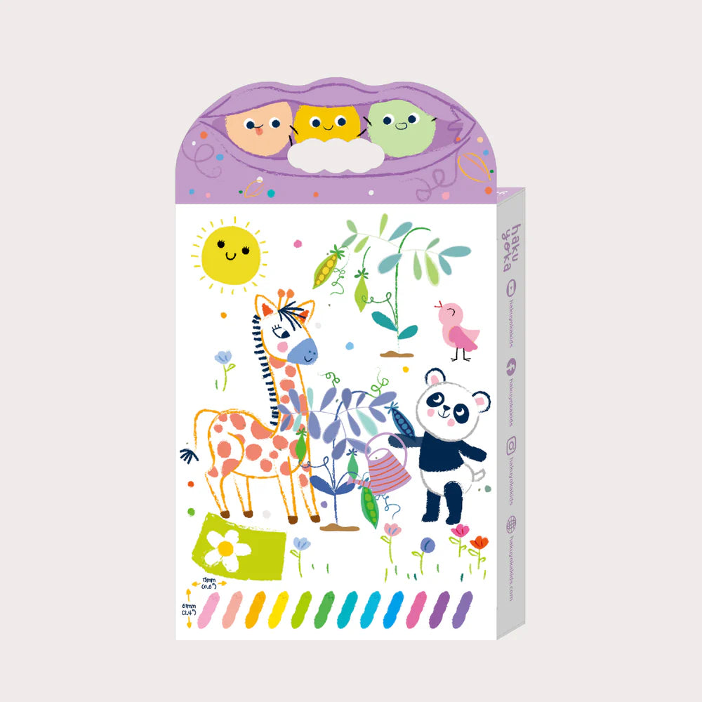 Haku Yoka Happy Pea Pod Crayons - 12 Pastel Colours