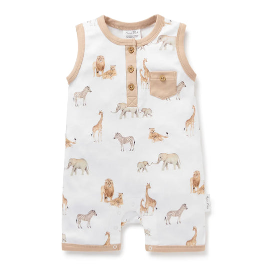 Aster & Oak Savanna Henley Romper