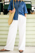 Ceres Life - The Lounge Pant White Broderie