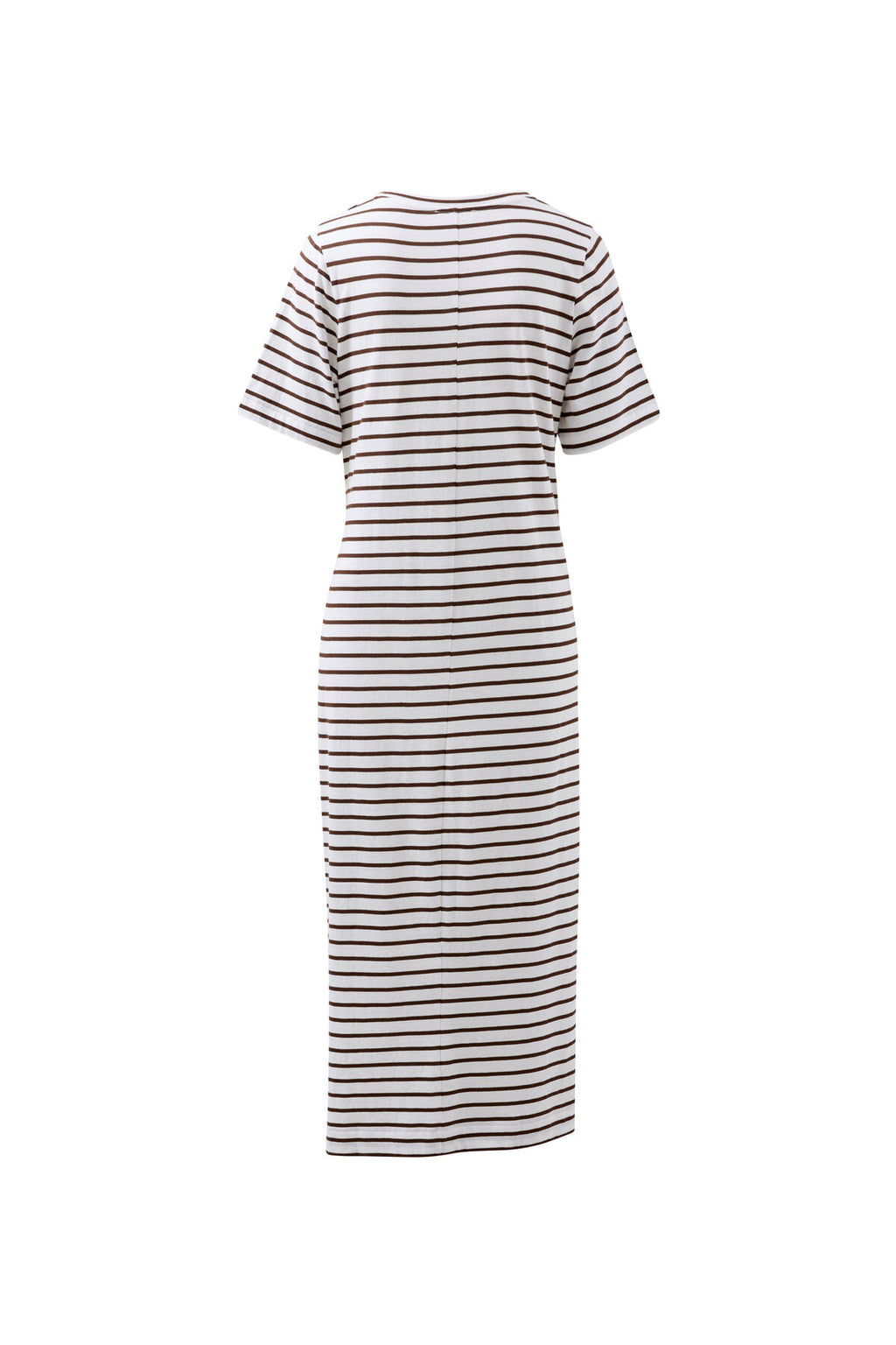 Ceres Life - Allora Tie Midi Tee Dress Choc Stripe