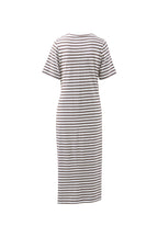 Ceres Life - Allora Tie Midi Tee Dress Choc Stripe