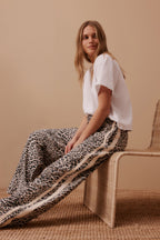 Ceres Life - Relaxed Drawstring Pant Leopard Linen Blend