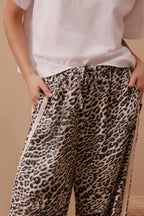 Ceres Life - Relaxed Drawstring Pant Leopard Linen Blend