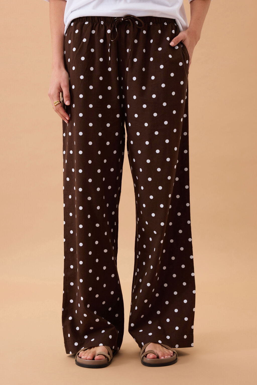 Ceres Life - Resort Pant - Choc Polka Dot