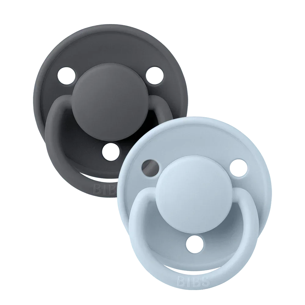 BIBS De Lux Soother Double Pack -Assorted (Round/Natural Rubber)