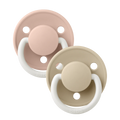 BIBS De Lux Soother Double Pack - GLOW -Assorted (Round/Natural Rubber)