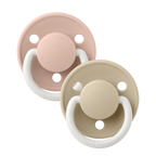 BIBS De Lux Soother Double Pack - GLOW -Assorted (Round/Natural Rubber)