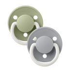 BIBS De Lux Soother Double Pack - GLOW -Assorted (Round/Natural Rubber)