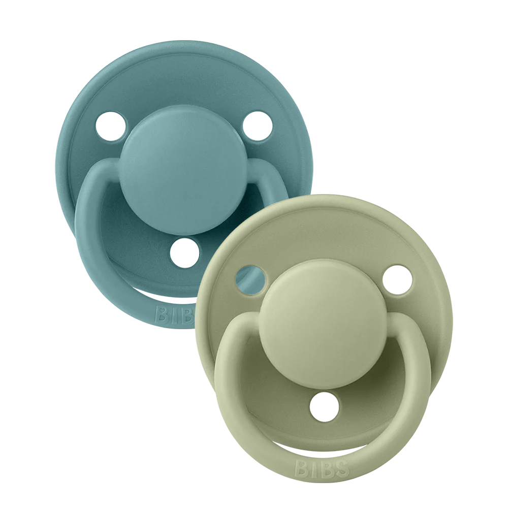 BIBS De Lux Soother Double Pack -Assorted (Round/Natural Rubber)