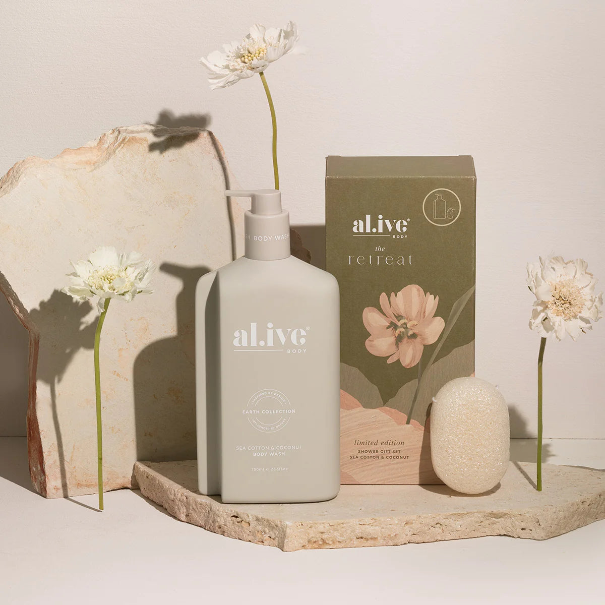 Al.ive Body The Retreat Shower Gift Set - Sea Cotton & Coconut