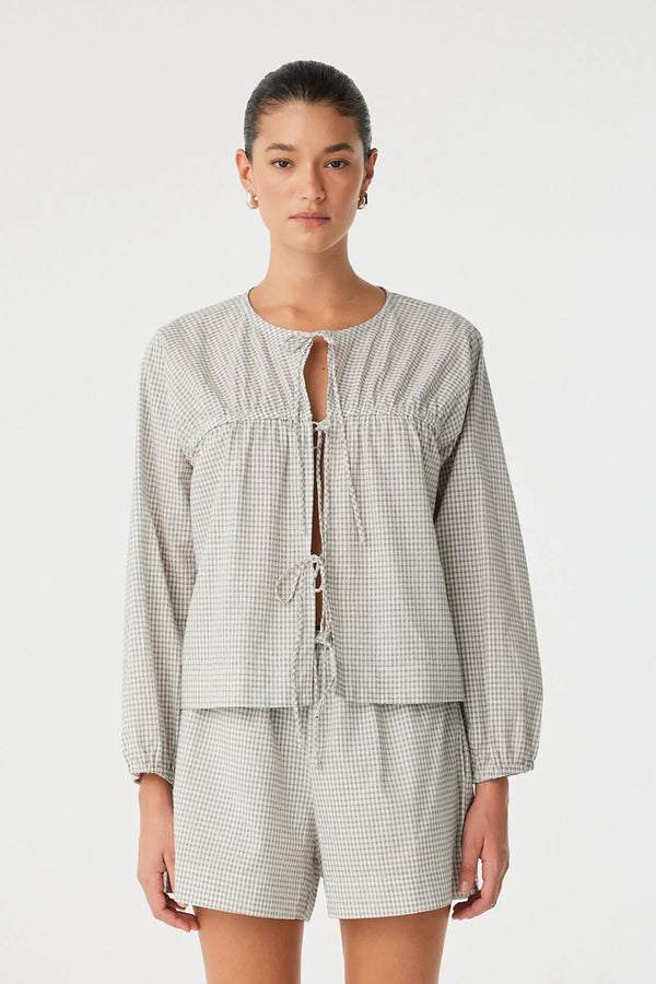 ARCAA Chloe Tie Ft Blouse - Black Check