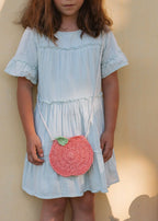 Acorn Peach Straw Bag