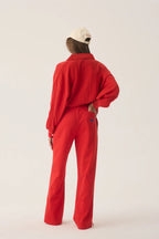 Araminta James Tiva Waffle Sweatshirt Apple Red