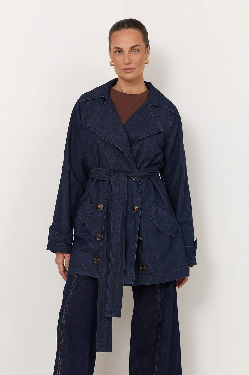 Adorne Paris Lightweight Denim Short Trench