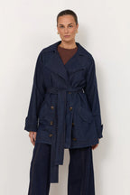 Adorne Paris Lightweight Denim Short Trench